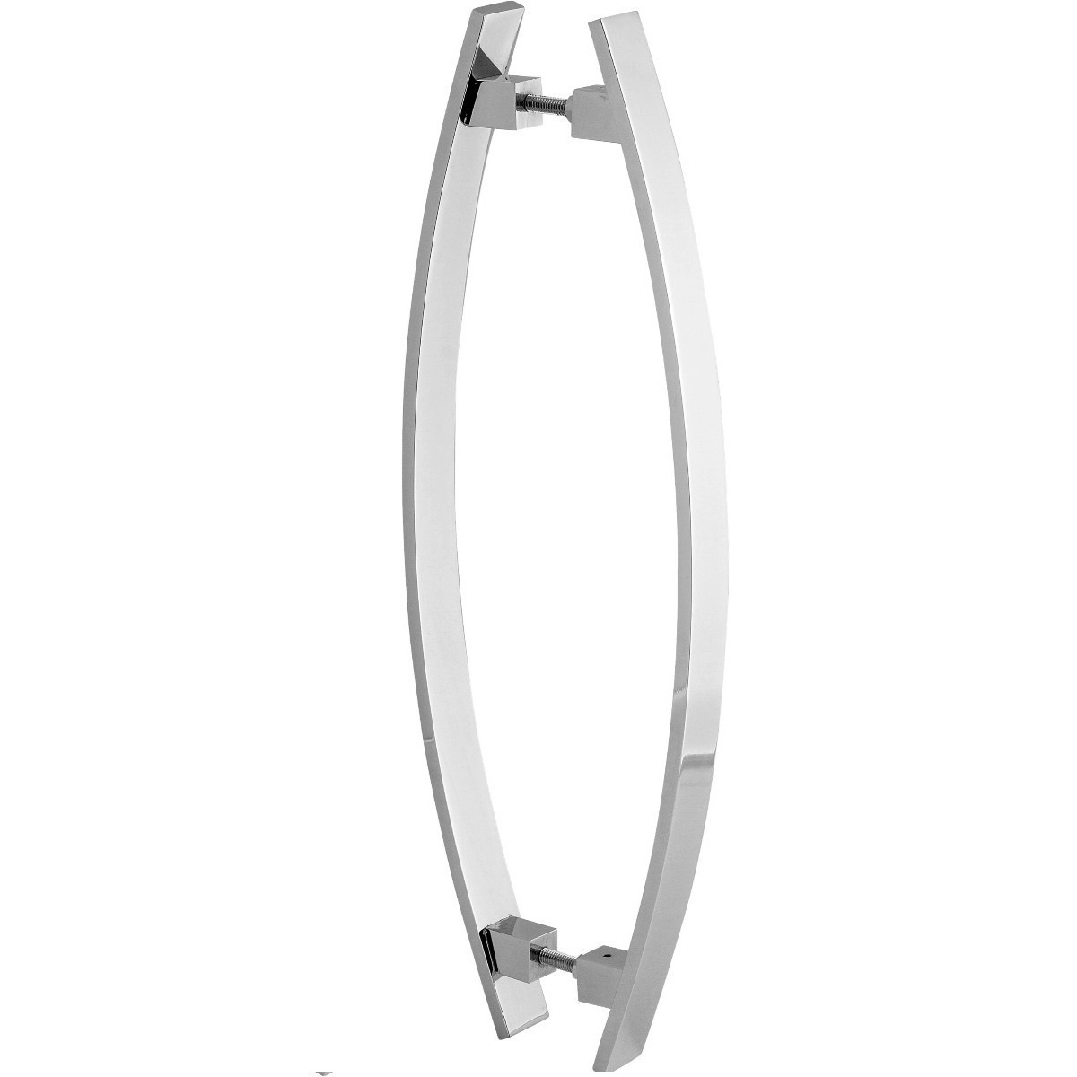 Puxador De Porta Barra Curva Arco Cromado 60cm