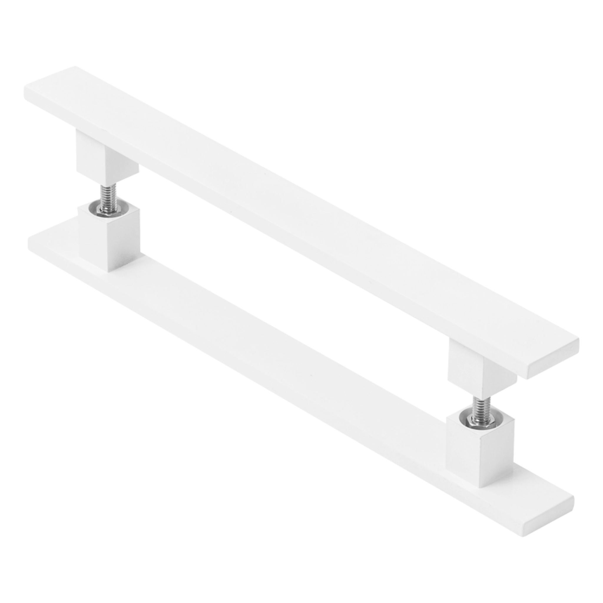 Puxador De Porta Pivotante Barra Chata Duplo Branco 40cm