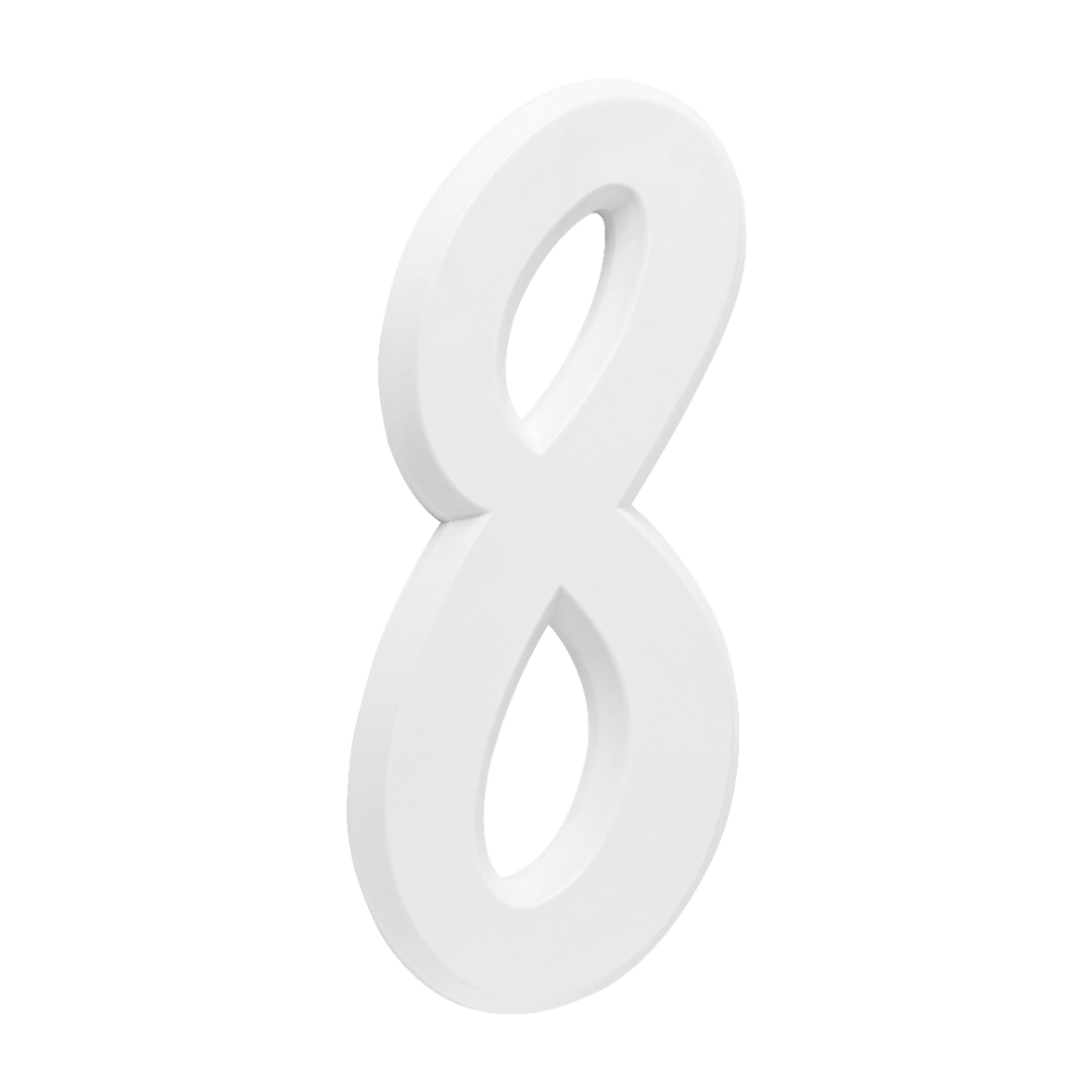 Número Residencial Para Casa 8 Branco 3d 22cm