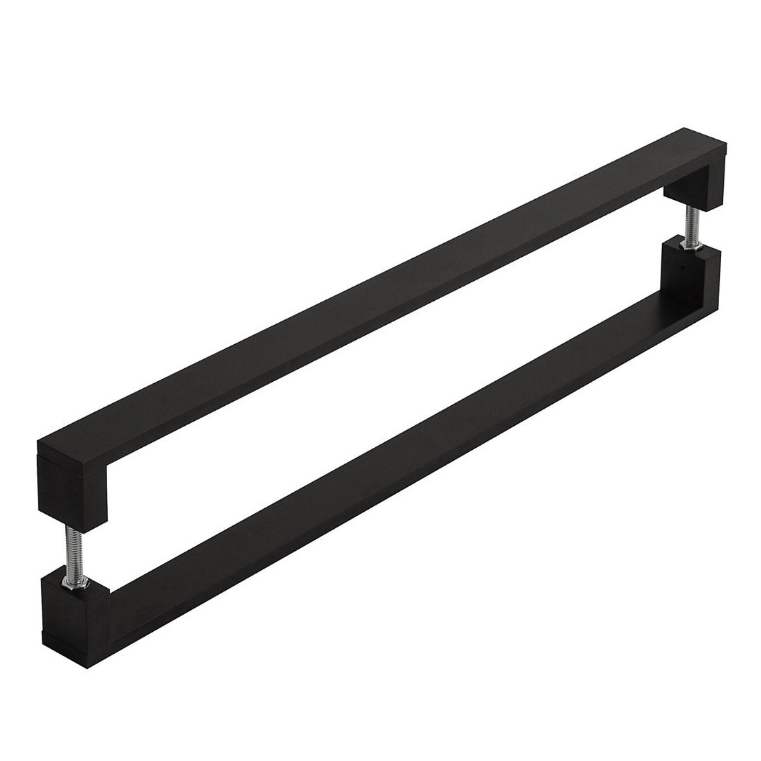 Puxador De Porta Pivotante Alumínio Inoxidável Preto 1.00mt