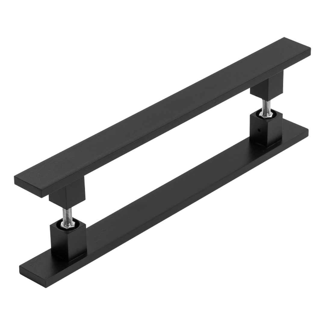 Puxador Inox Preto Para Porta Pivotante Madeira Vidro 1.20mt