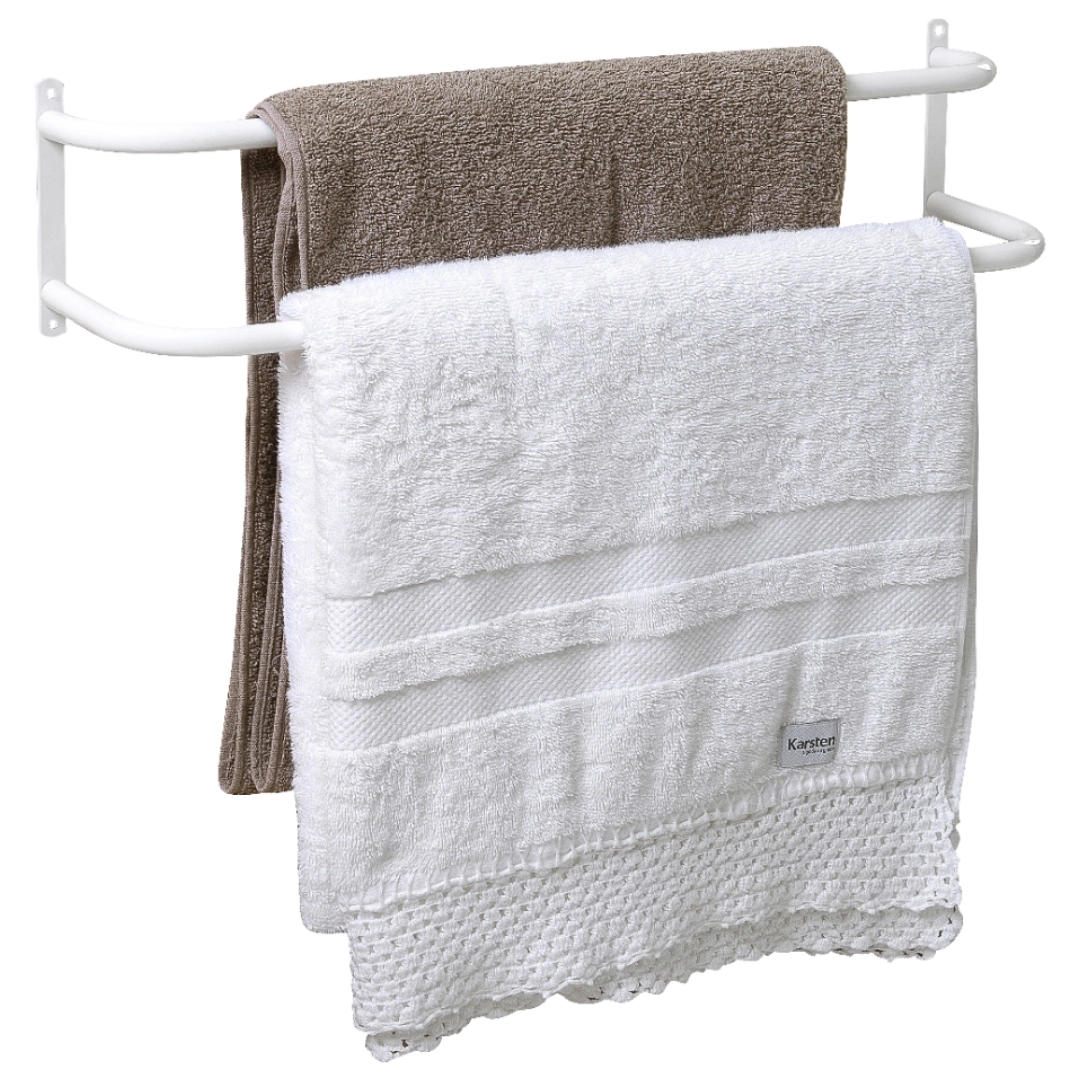 Porta Toalhas Toalheiro Duplo P/ Porta Ou Parede Branco 60cm