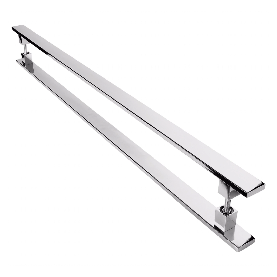 Kit 2 Puxadores Inox Porta Pivotante Madeira 60cm E 1.20mt