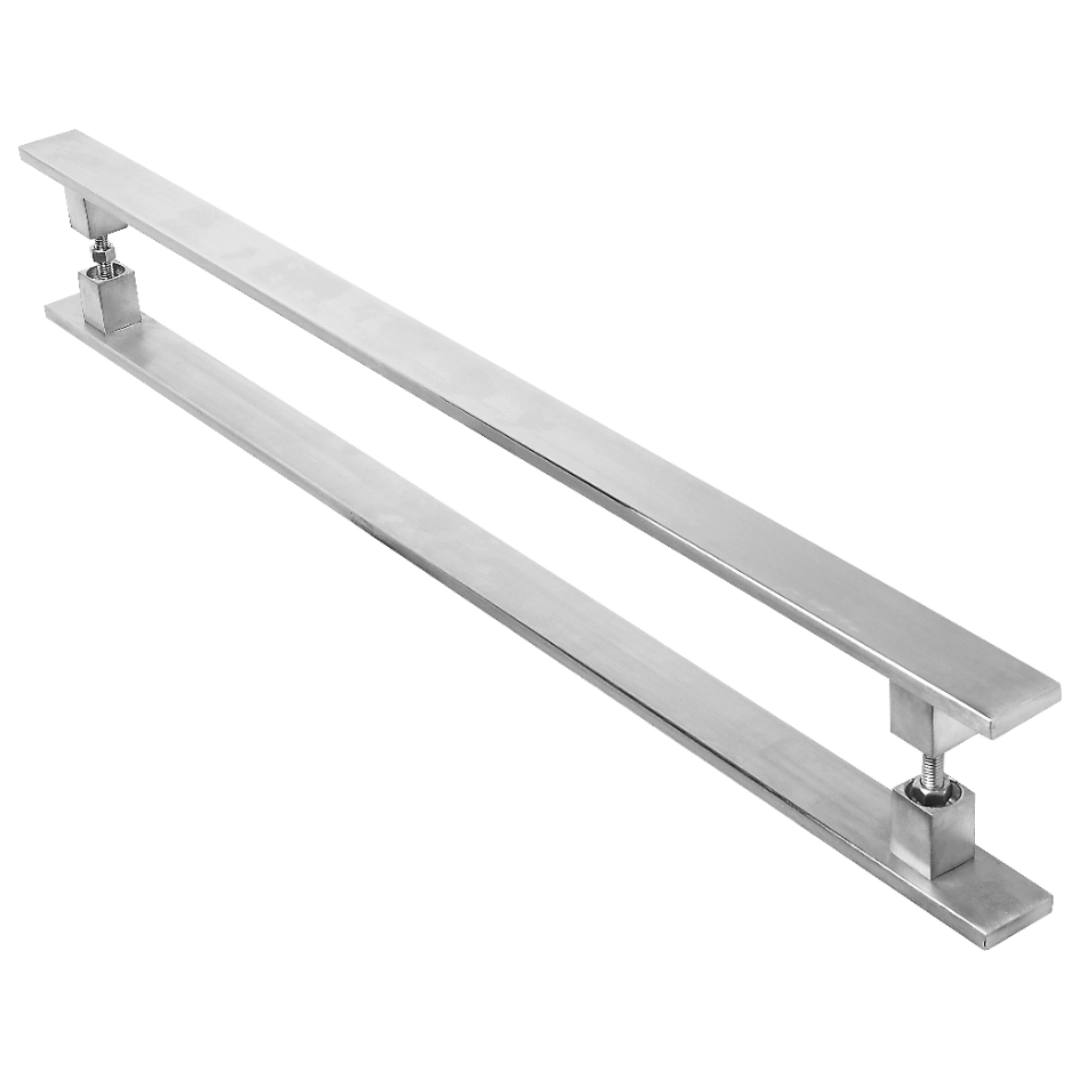 Puxador Inox Escovado Para Porta Pivotante Madeira 1.50 Mt