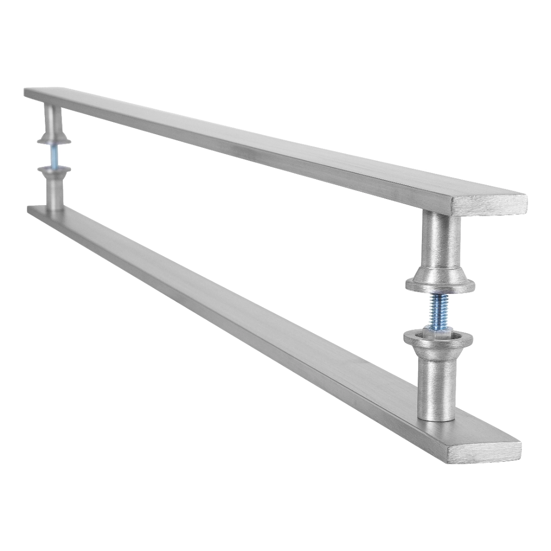 Puxador Barra Chata Inox Escovado Para Porta Madeira 1 Metro