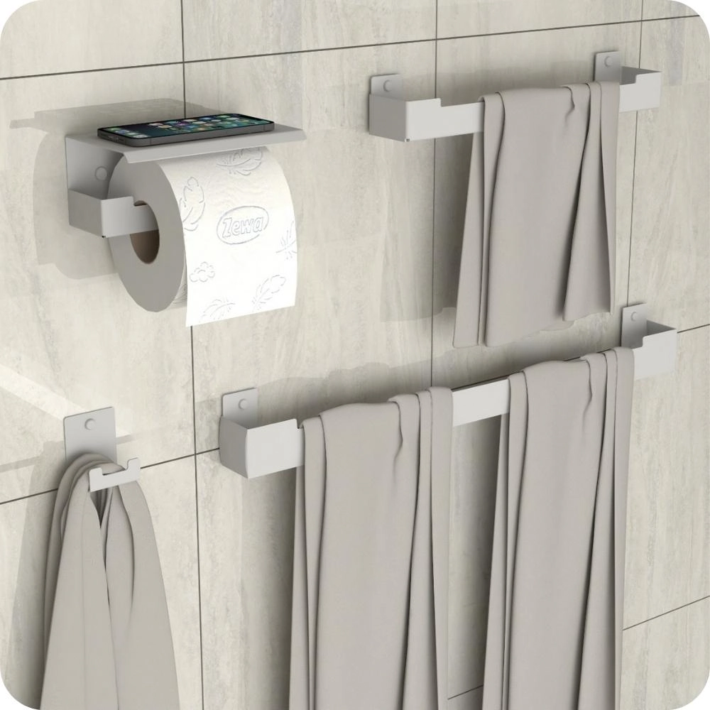 Kit Acessórios Para Banheiro Branco 4 Peças Elg