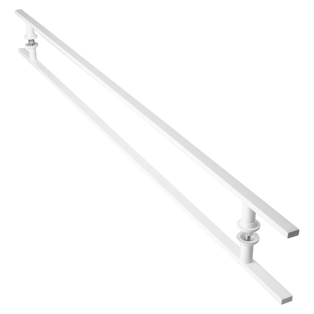 Puxador De Porta Branco Vidro Pivotante Madeira 160 Cm M.s