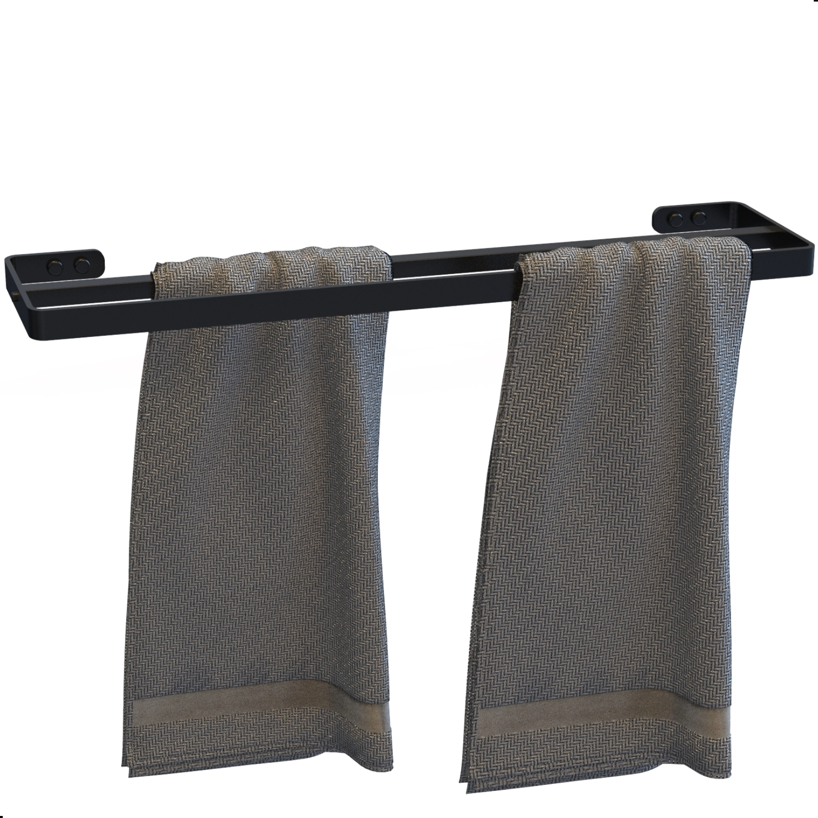 Porta Toalha Duplo Toalheiro Suporte Banheiro Preto Max
