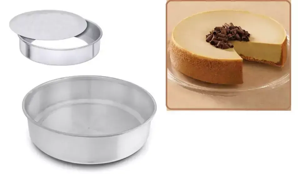 Forma Assadeira Redonda de Alumínio para Bolo e Torta com Fundo Removível 5,5X24 CM Ø