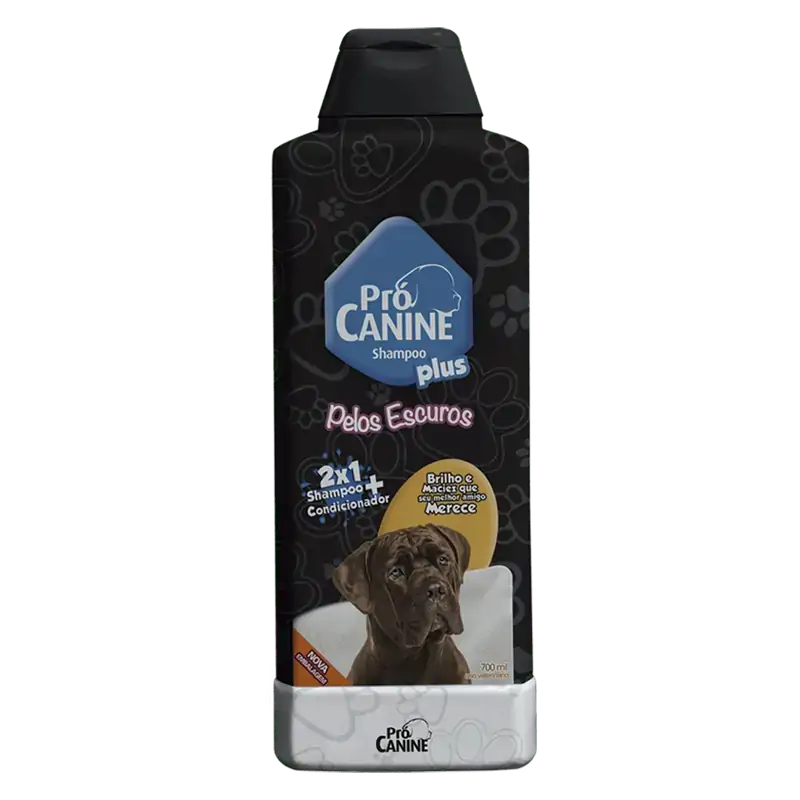 Shampoo 2 Em 1 Pro Canine Pelos Escuros 700ml