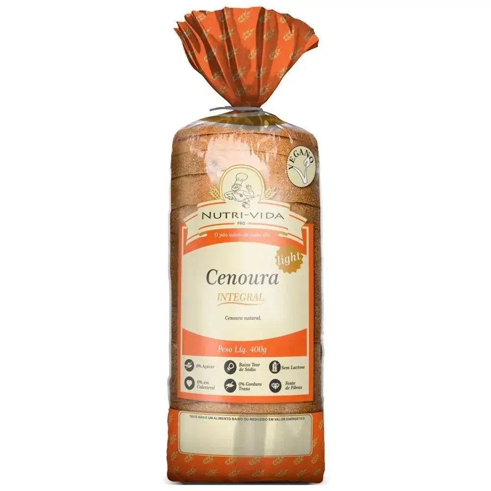 Pao De Forma Nutri Vida Light 400gr Cenoura