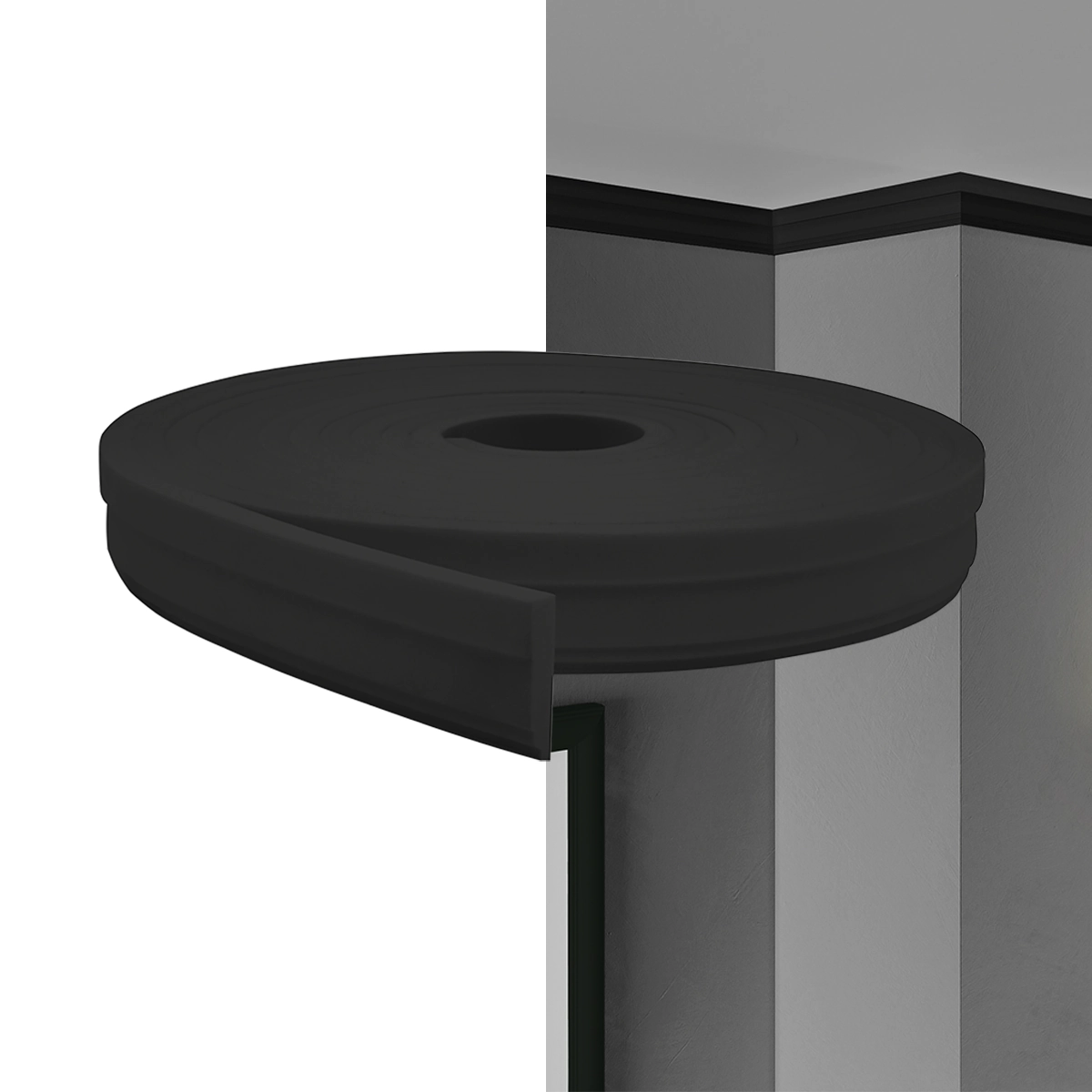 Rodateto Eva Autocolante 5cm Rt34 Preto | Valor Do Metro