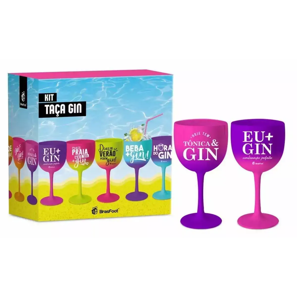 CONJUNTO 2 TACA GIN DEGRADE HOJE TEM GIN BRASFOOT