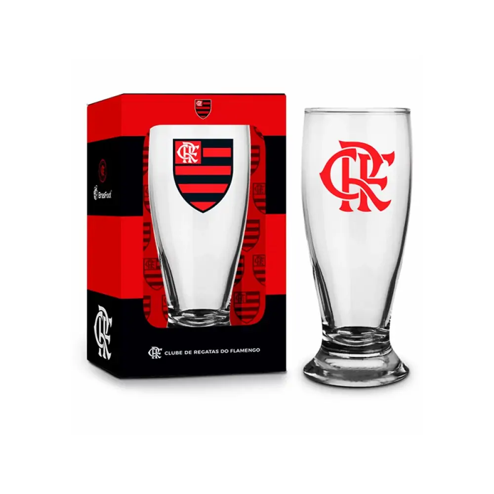 Copo De Vidro Munich Flamengo Brasfoot 200ml