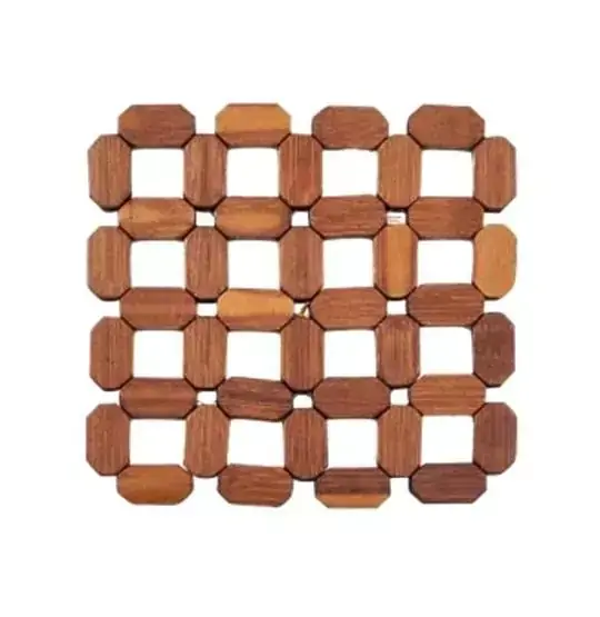Descanso De Panela De Bambu Quadrado 16x16cm