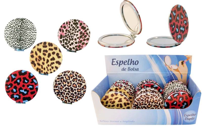 Espelho De Bolsa Sortido Redondo Dupla Face