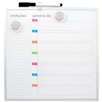 Quadro Planner Magnetico C/caneta Apag E Imas 29cm