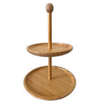 Petisqueira De Bambu C/2 Andares 25x25x30,5cm