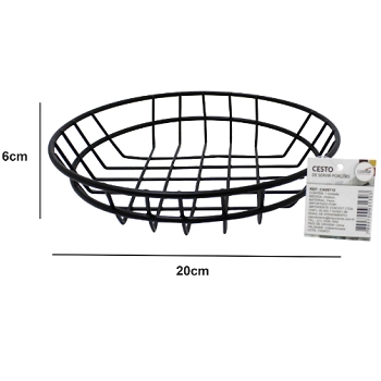 Cesto P/servir Em Ferro 20x6cm Preto Ref.ca09710