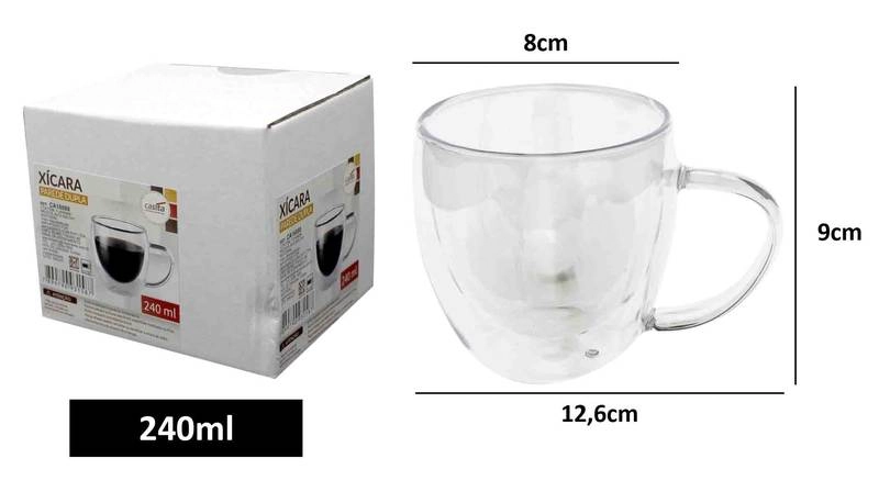 Xicara De Vidro. 240ml Ca16088 Imporiente