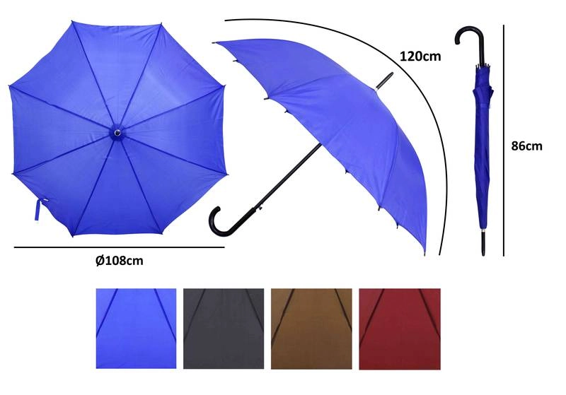 Guarda Chuva Bengala Aut Liso Cores Sort 8 Varetas 108cm Ca50004 Imporiente