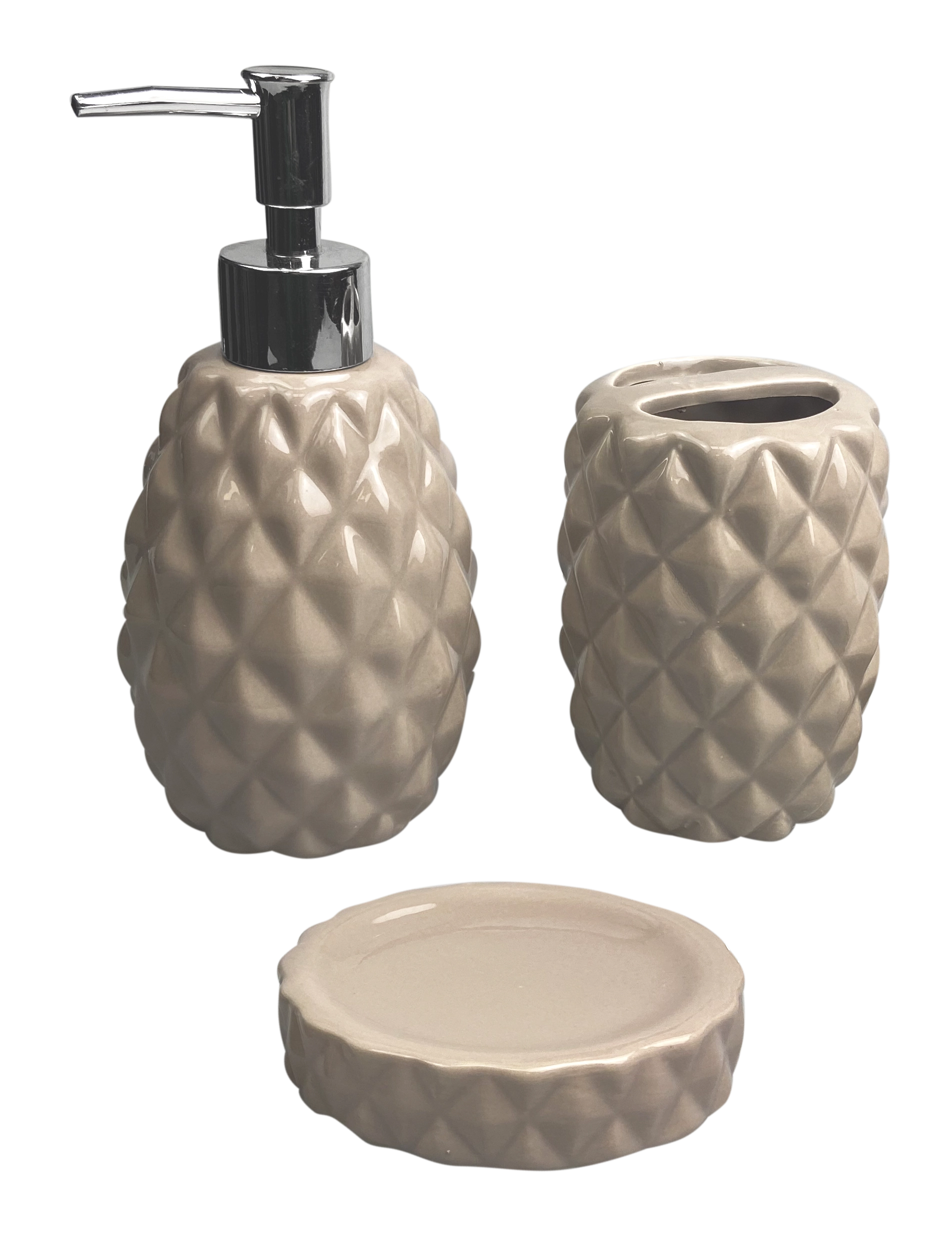 Kit Banheiro Ceramica 3pcs Ca18046 Imporiente