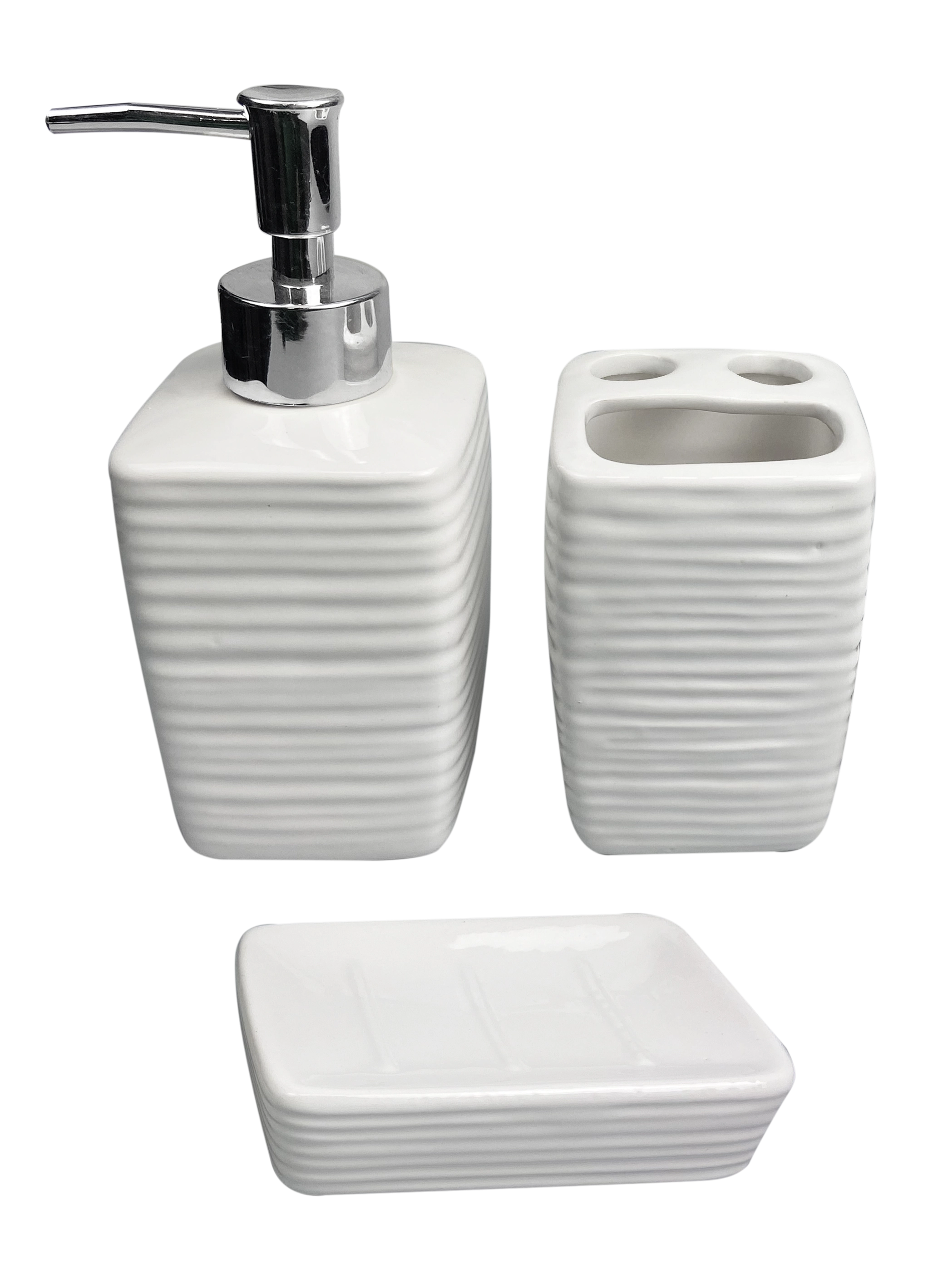 Kit Banheiro Ceramica 3pcs Ca18048 Imporiente