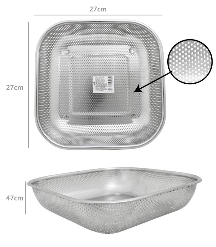 Escorredor Inox 27x27x6cm Ca12442 Imporiente