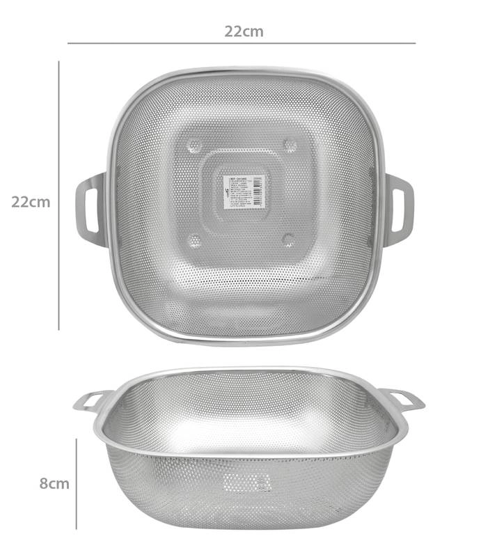 Escorredor Inox 22x22x8cm Ca12452 Imporiente