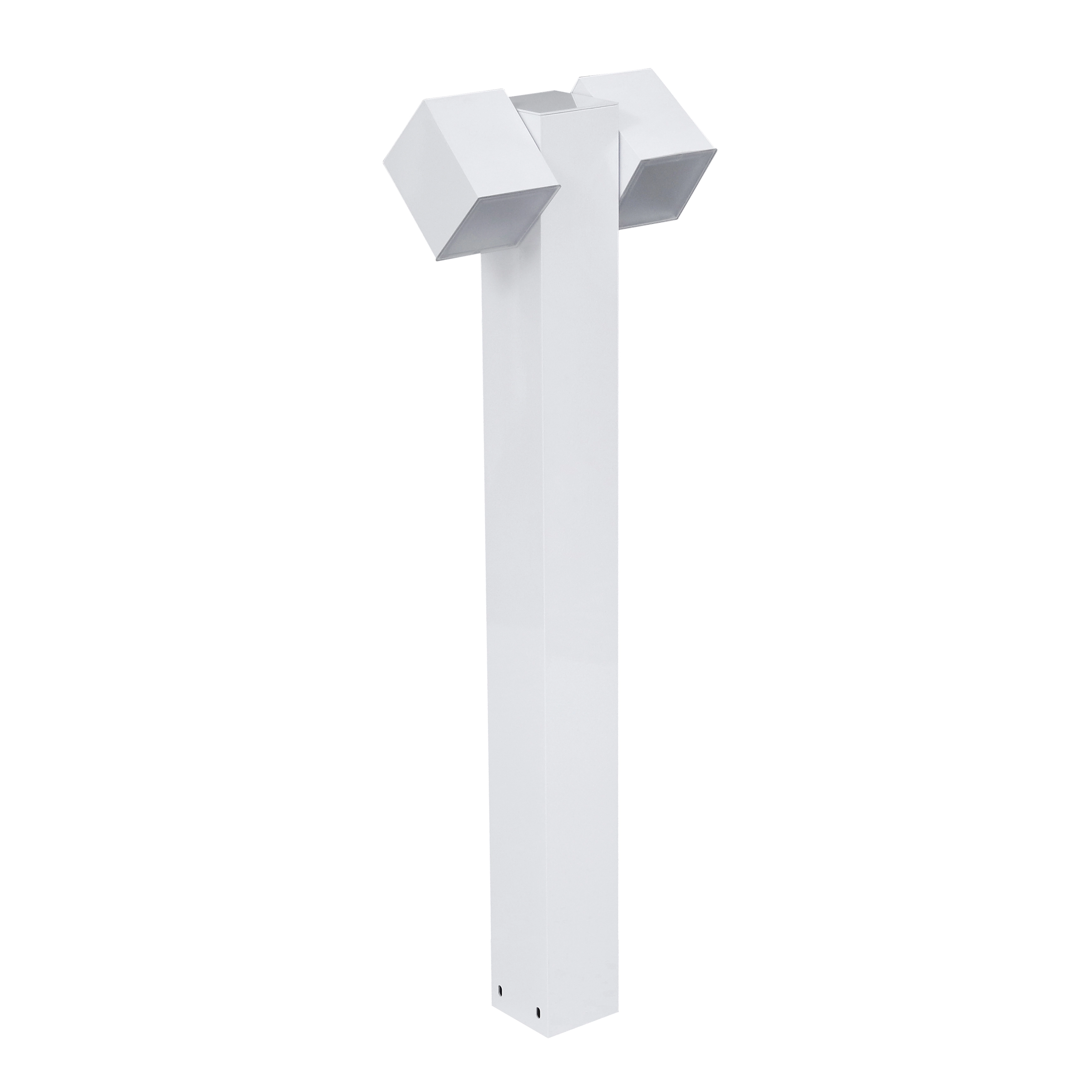 Balizador de Chão Sobrepor Branco Metal IP20 Cube Ideal