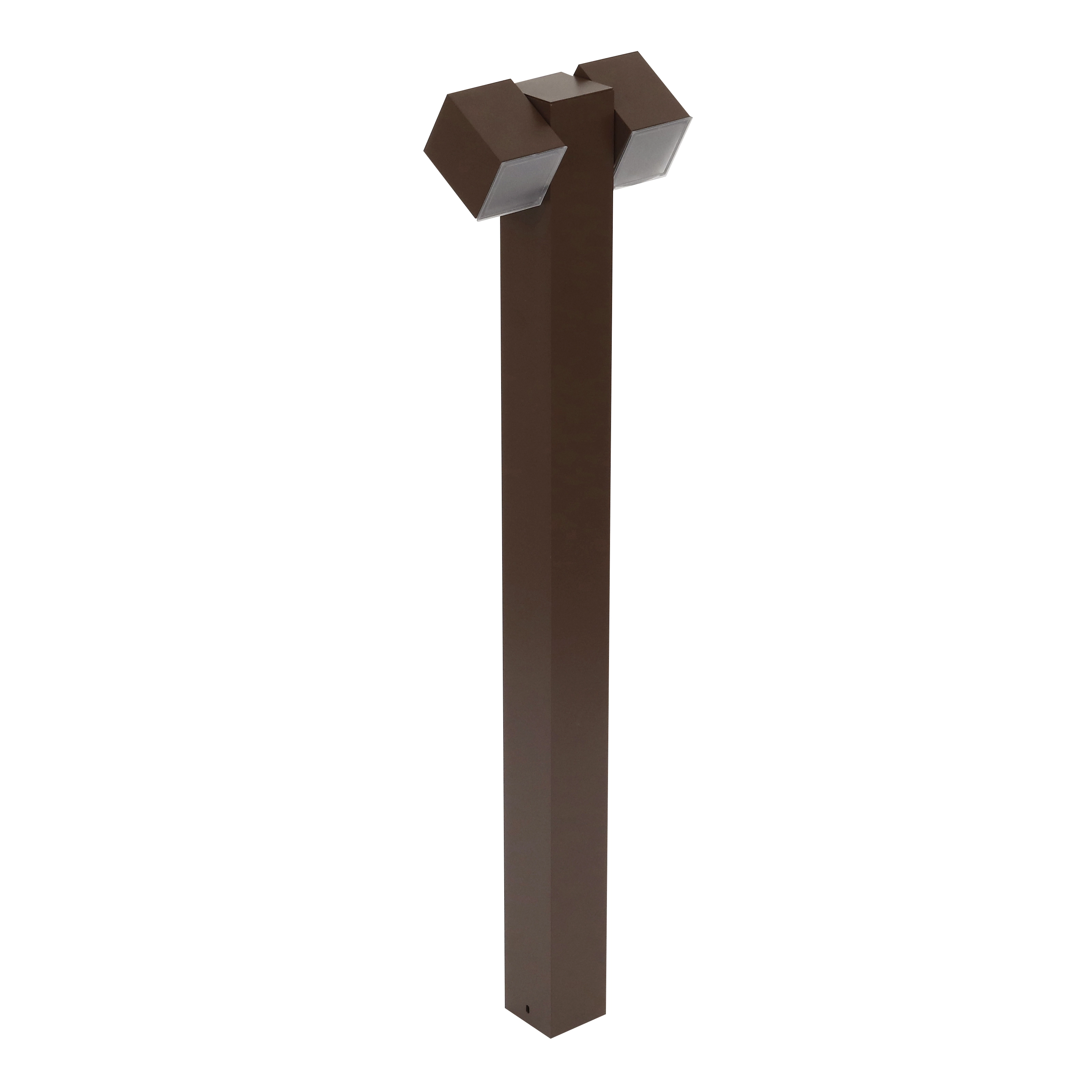Poste de Jardim 2 Lâmpadas Marrom Metal 1,00m Ideal