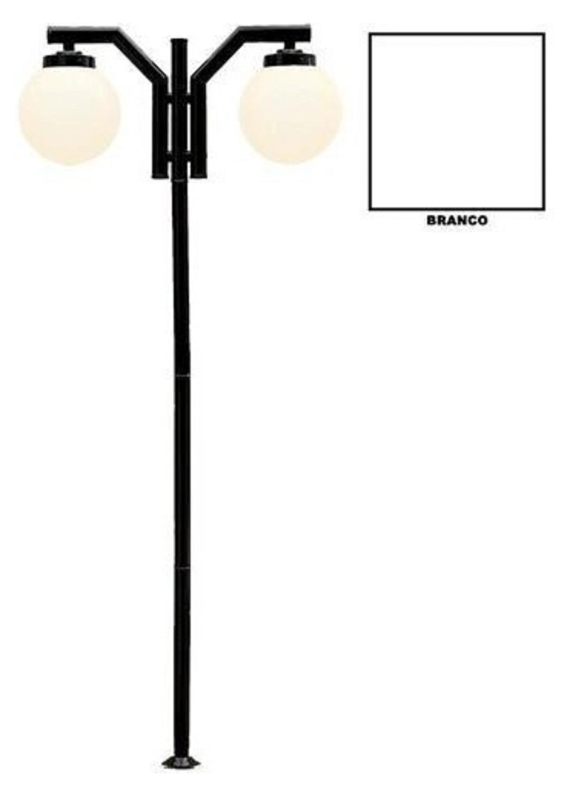 Poste P23/2 Preto C/ Polietileno Ideal