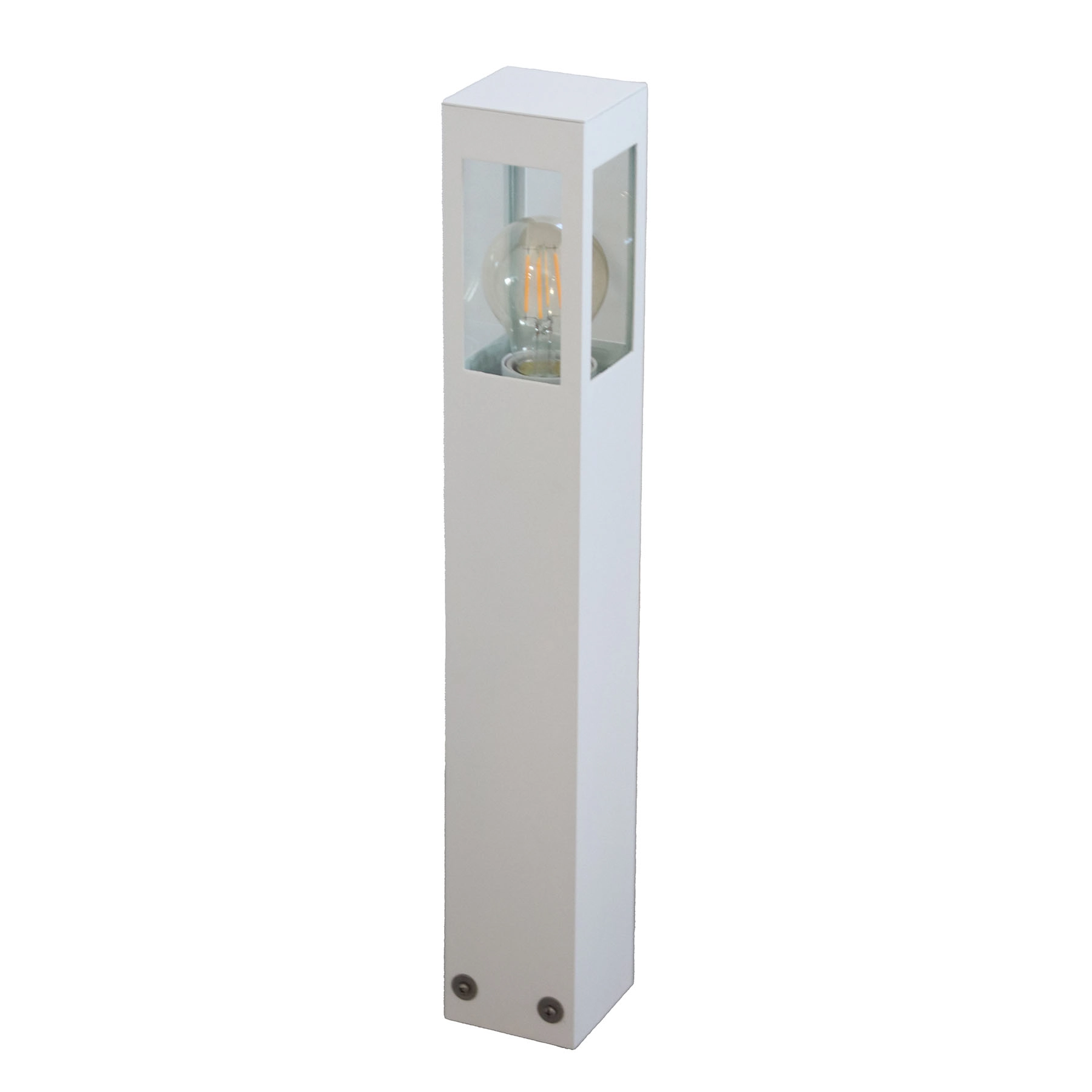 Poste de Jardim 1 Lâmpada Alumínio 0,50m Vidro Transparente PA-153 Ideal Iluminação