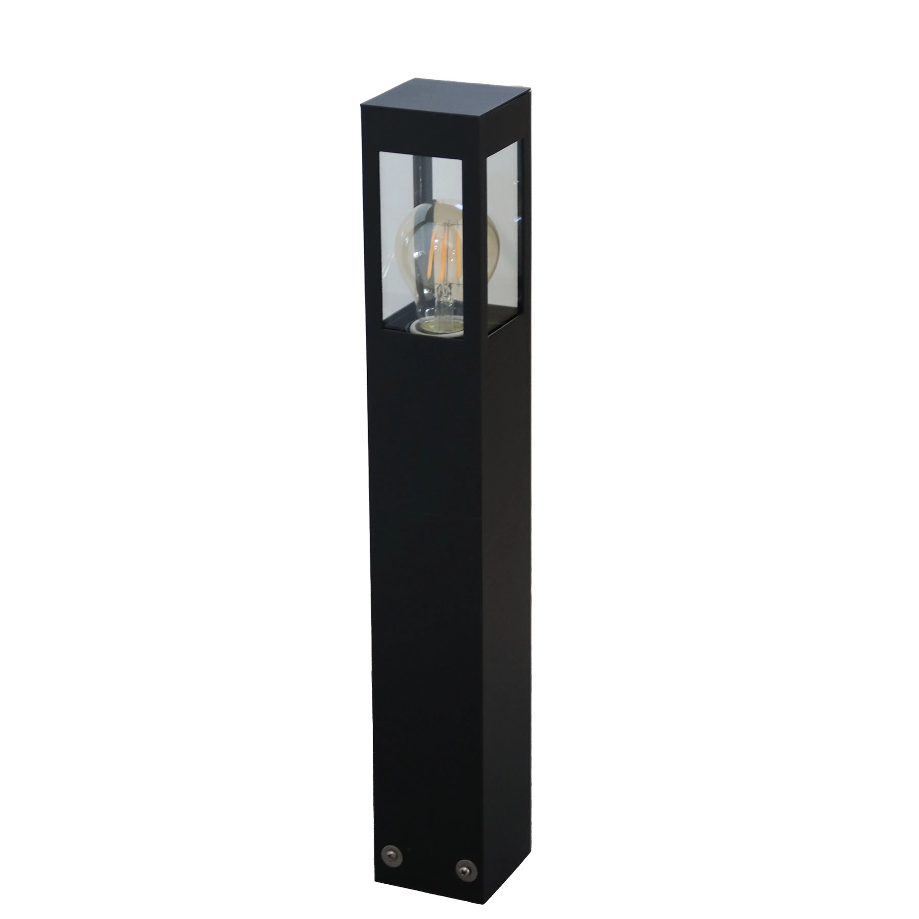 Poste de Jardim 1 Lâmpada Branco Alumínio 0,50m Vidro Transparente PA-153 Ideal Iluminação