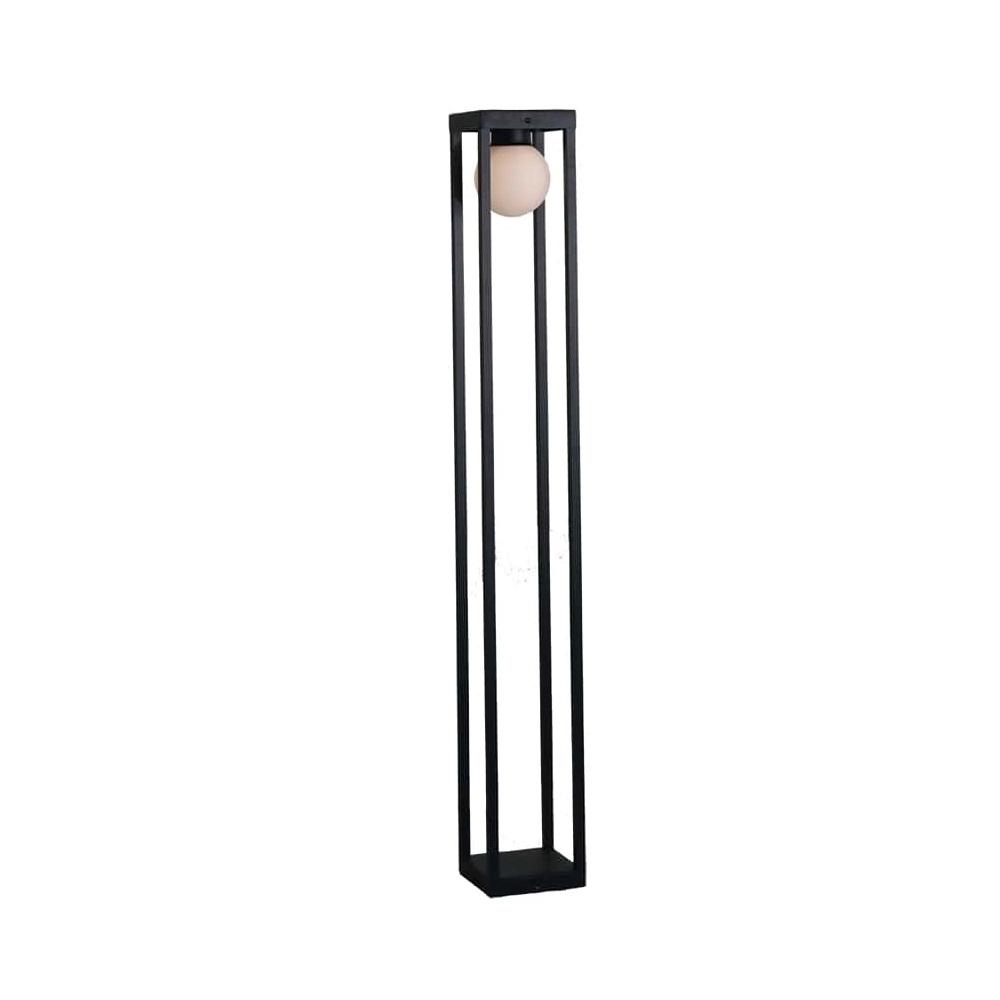 Balizador de Sobrepor Preto Microtexturizado Alumínio 100cm Ideal Iluminação