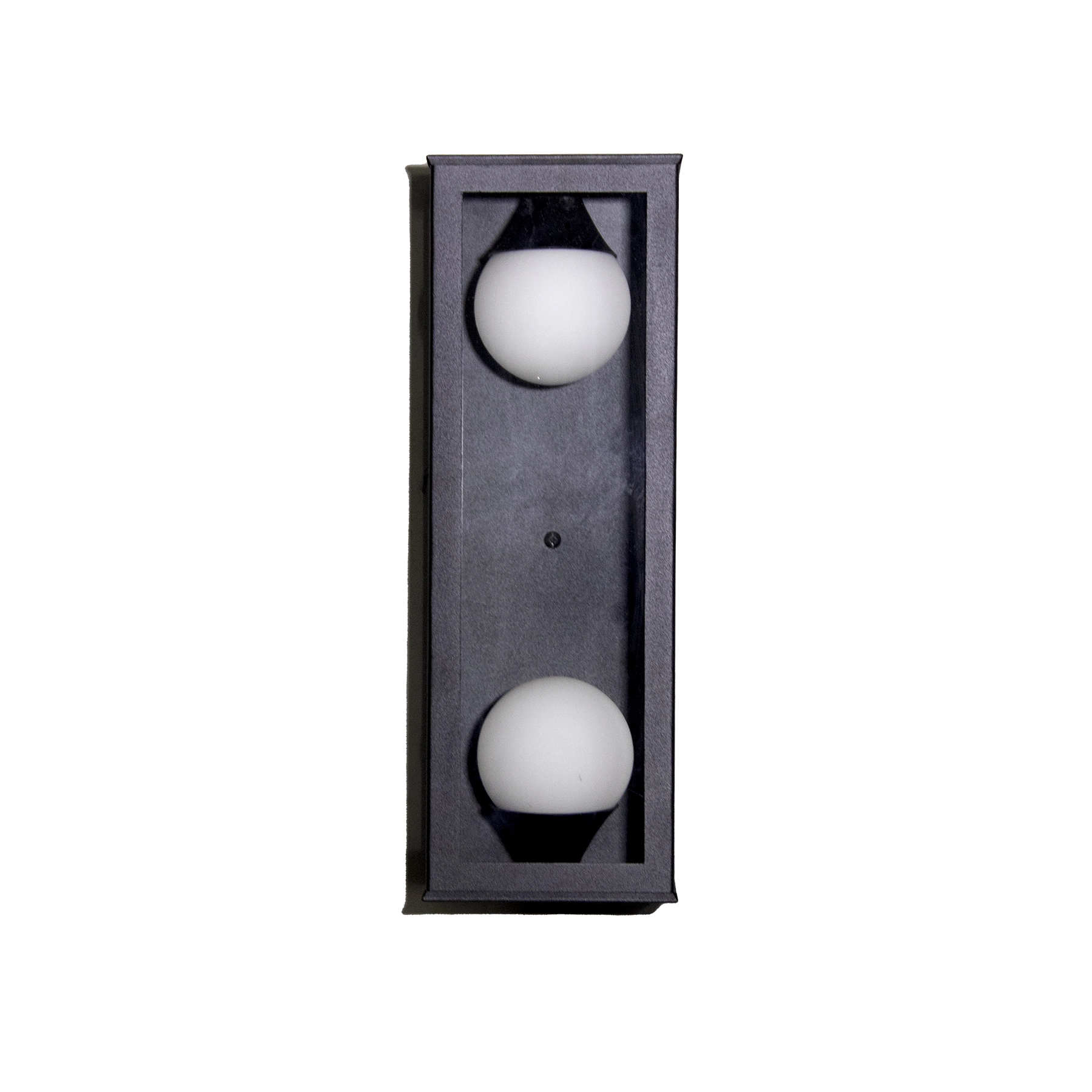 Arandela Preta Alumínio Globo Vidro IP44 A-400 Ideal Iluminação