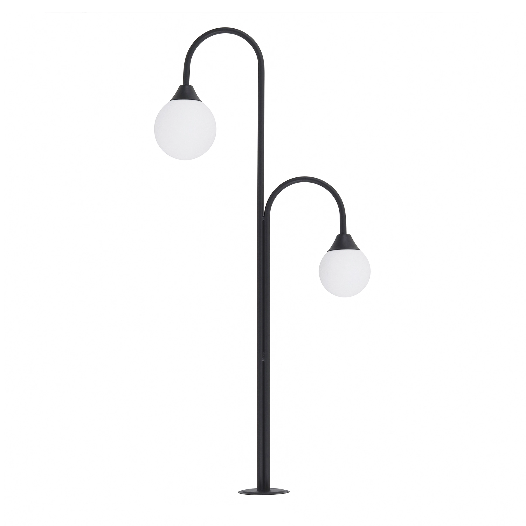 Espeto Balizador 2 Lâmpadas Preto Arco Alumínio 0,90m Ideal Iluminação