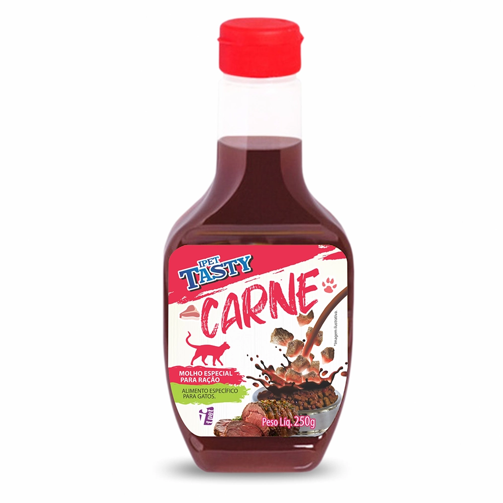 Molho Ipet Tasty Carne Cat 250g Pet