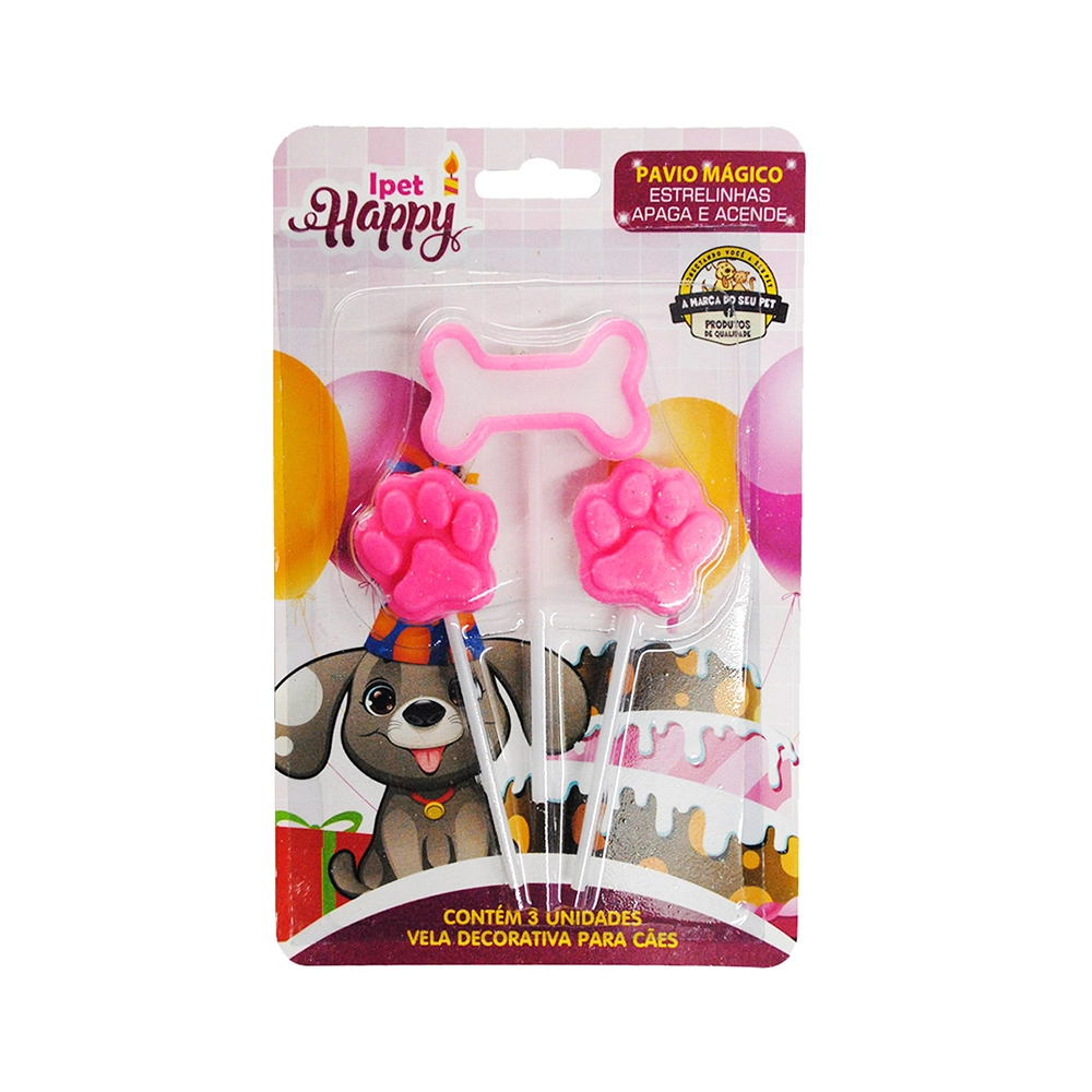 Vela Ipet Happy Dog Rosa