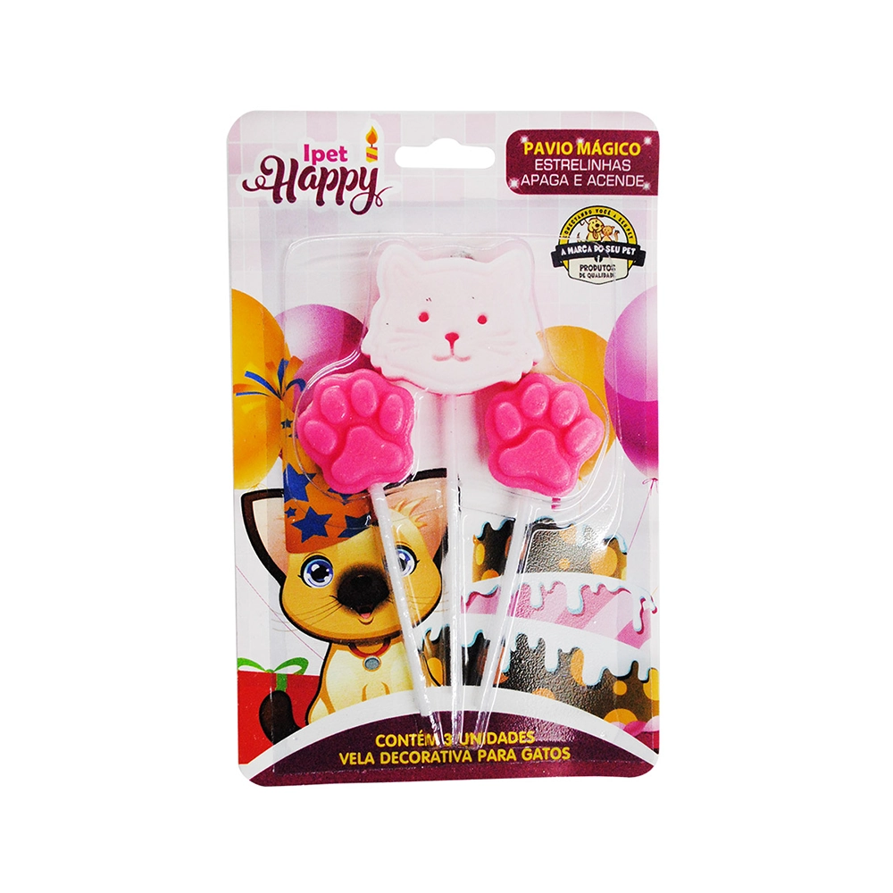 Vela Ipet Happy Cat Rosa