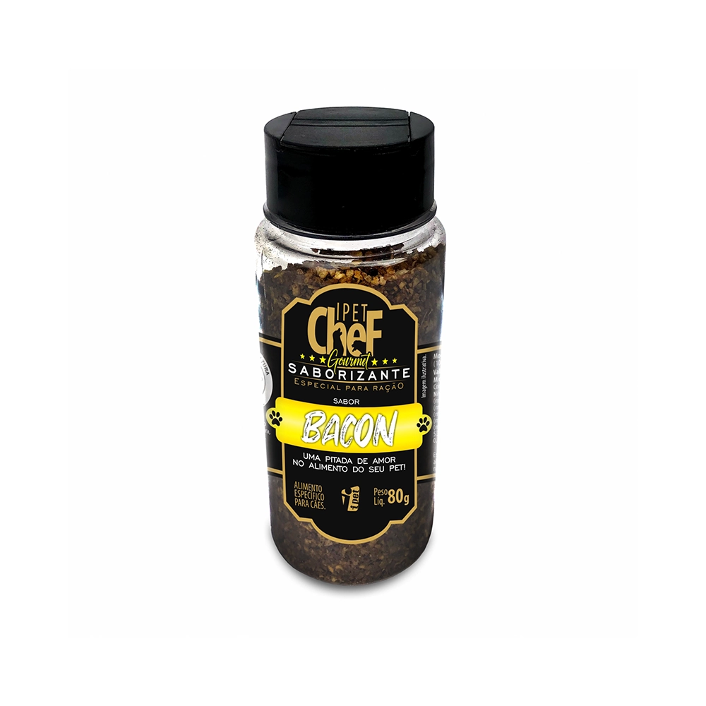 Saborizante Para Ração Ipet Chef Gourmet Especial Bacon Para Cães 80 G