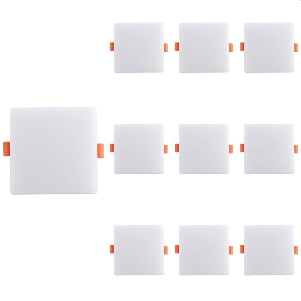 10 Painel De Led Taschibra Frameless Quadrado Sobrepor/embutir 24w Bivolt 3000k Luz Amarela 3000k Luz Amarela