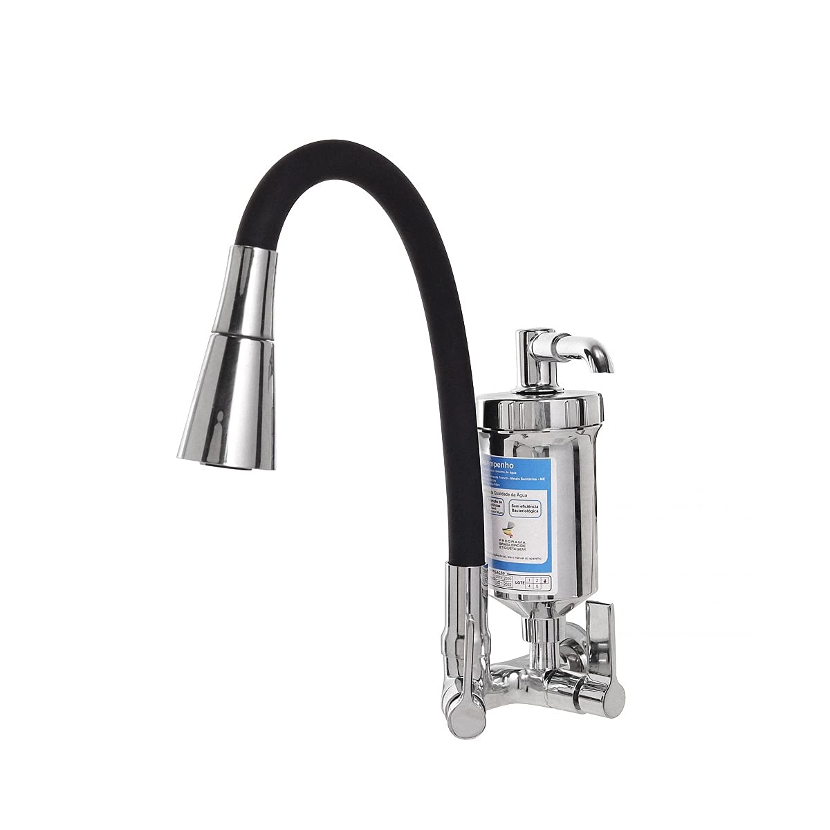 Torneira Filtro Gourmet Flexível Cozinha Parede Preto/cromo - Um Novo Conceito.