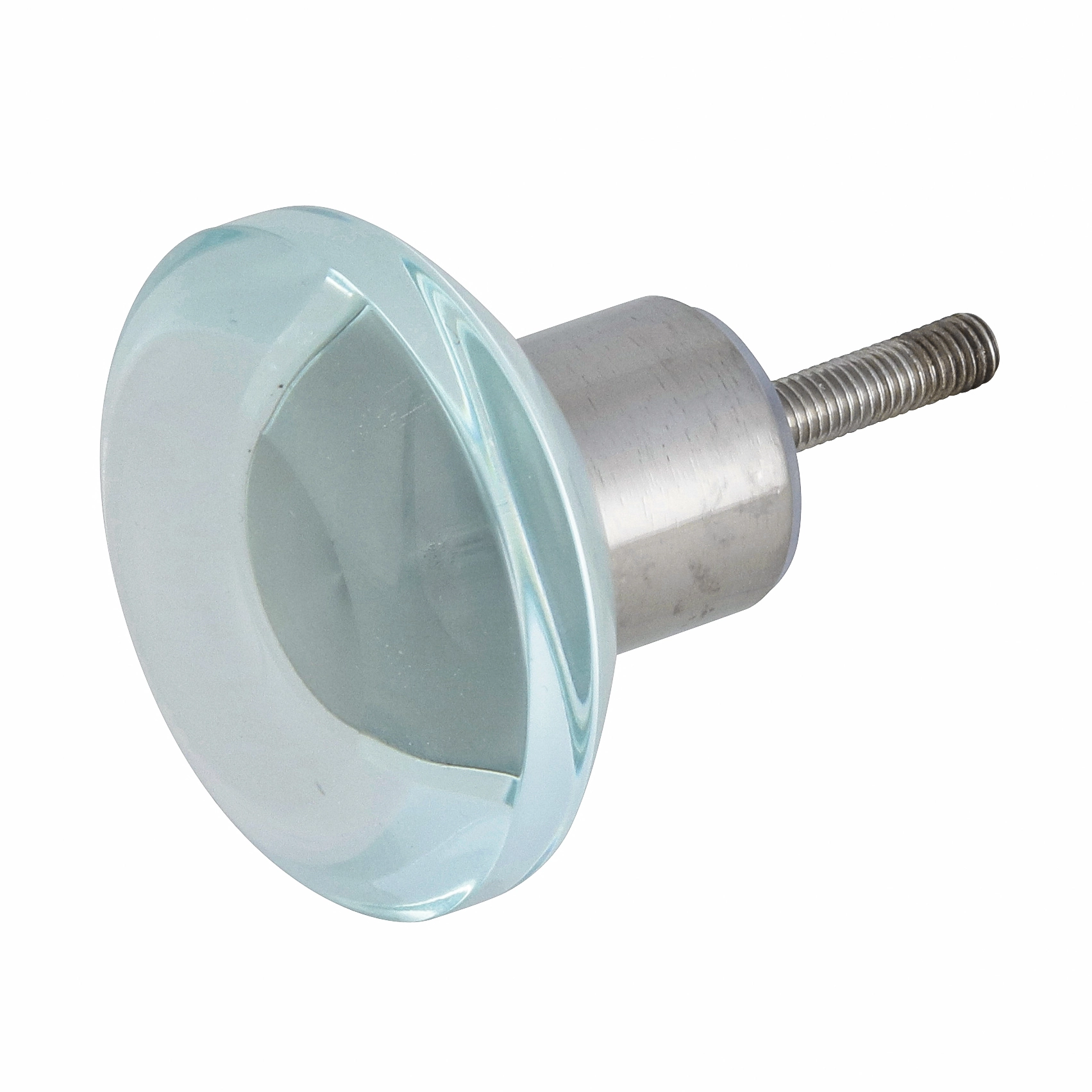 Puxador para Móveis Aço Inox e Vidro 35mm Incolor