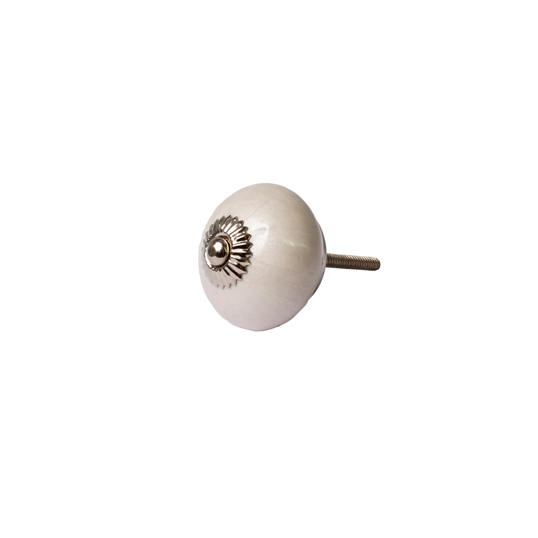 Kit de Puxadores Botão para Móveis 40mm Branco Brilhante 4 peças