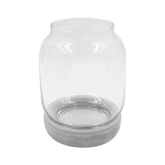 Vaso Vidro Suporte Red Cinza 17x14cm Ca4973 Cim