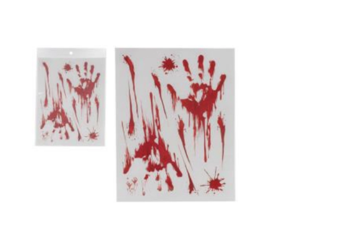 Adesivo Halloween Mao C/sangue Plast.25,5x35cm Falso P/vid.ref.ns329747 Cim