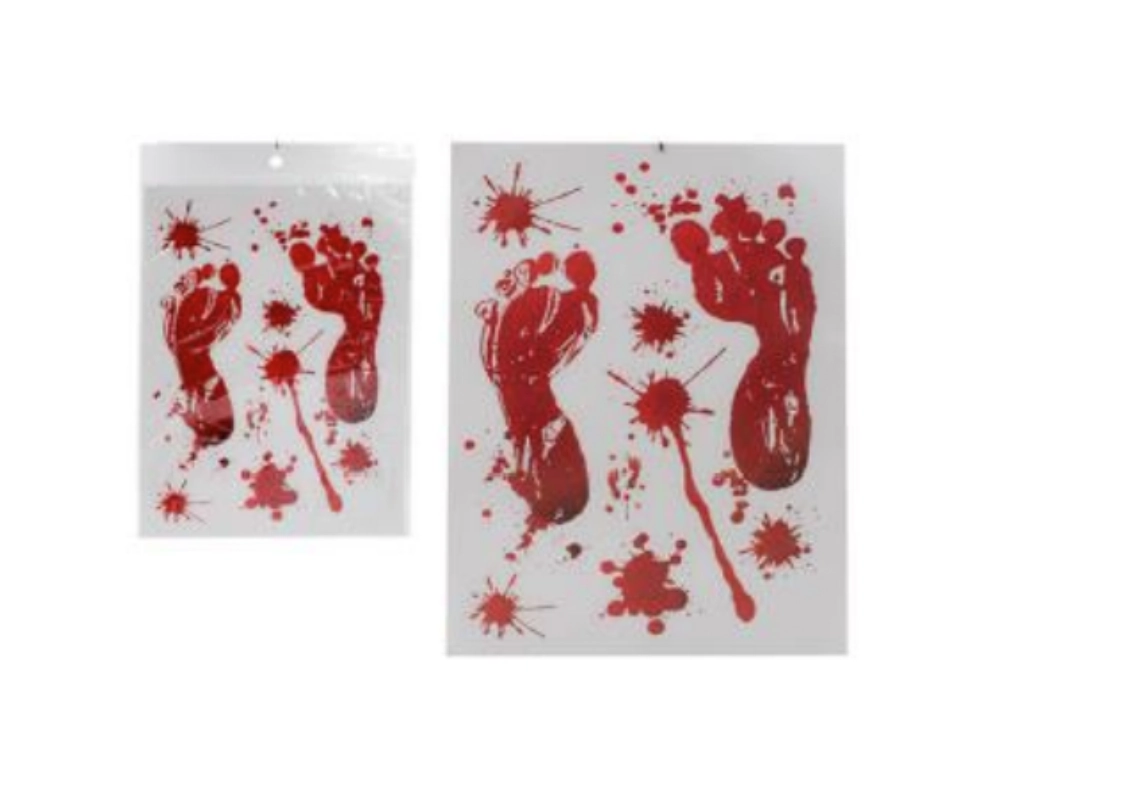 Adesivo Halloween Pe C/sangue Plast.25,5x35cm Falso P/vid.ref.ns329748 Cim