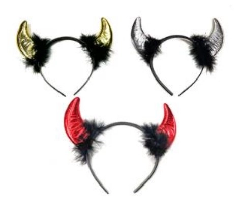 Tiara Halloween Chifre Plast. 3 Cores Sort. Ref. Ns329770 Cim