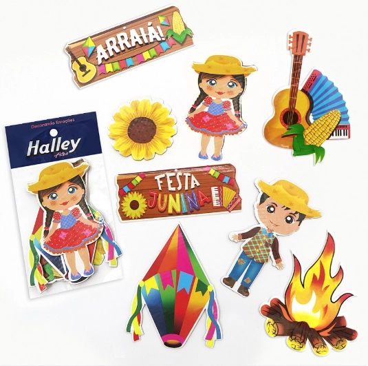 Topper De Bolo Junino 12cm Halley Fitas